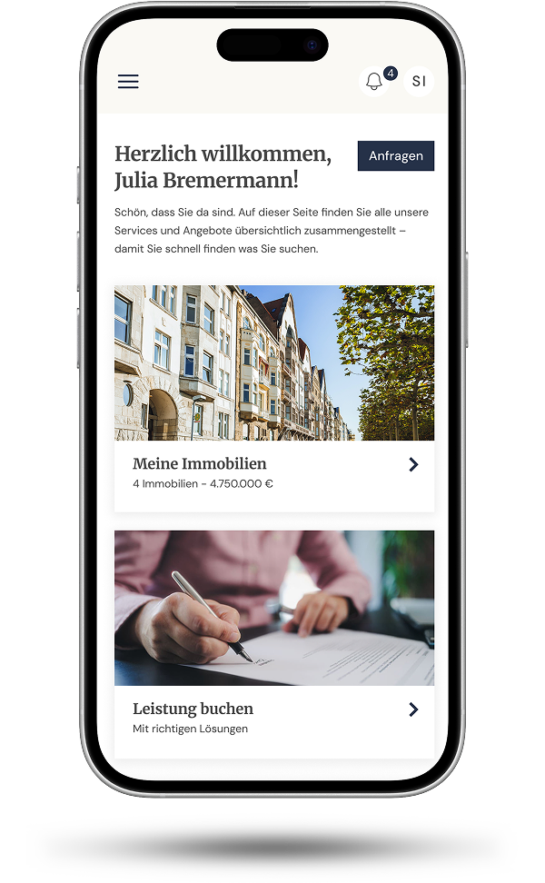 Mein Bereich im Kundenportal